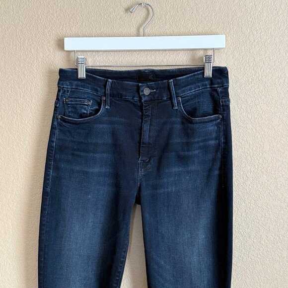Mother Jeans High Waisted Looker Ankle Fray in Last Call Dark Wash - Picture 6 of 11